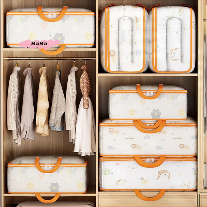 1 قطعة S/M/L/XL سعة كبيرة منظم الملابس المنزلية حقيبة التخزين المحمولة غرفة نوم حاوية لحاف العودة إلى المدرسة حزمة حقيبة