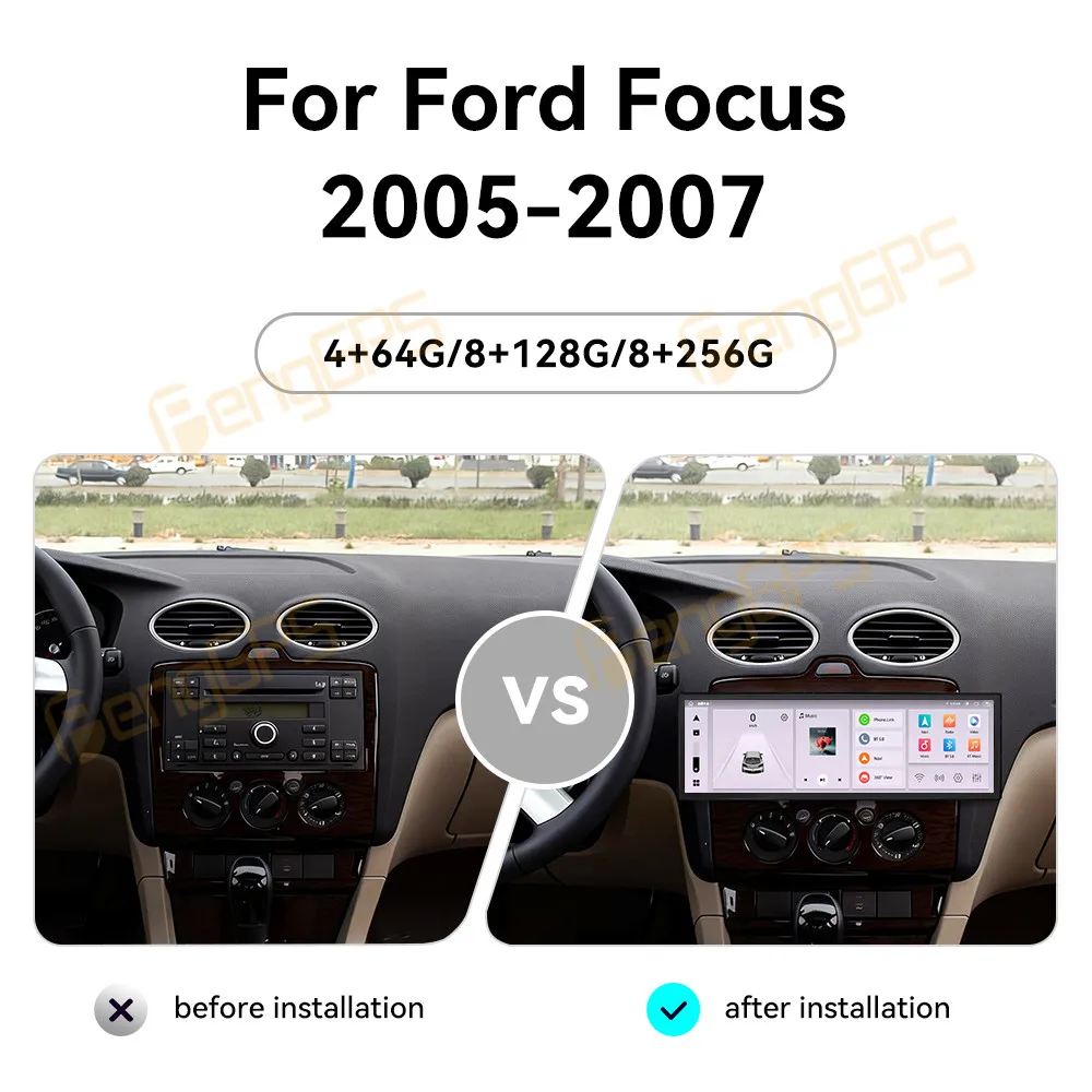 For Ford Focus 2005-2007 Android Car Radio Multimedia Video Player Wireless Carplay Autoradio Stereo GPS Navigation Head Unit
