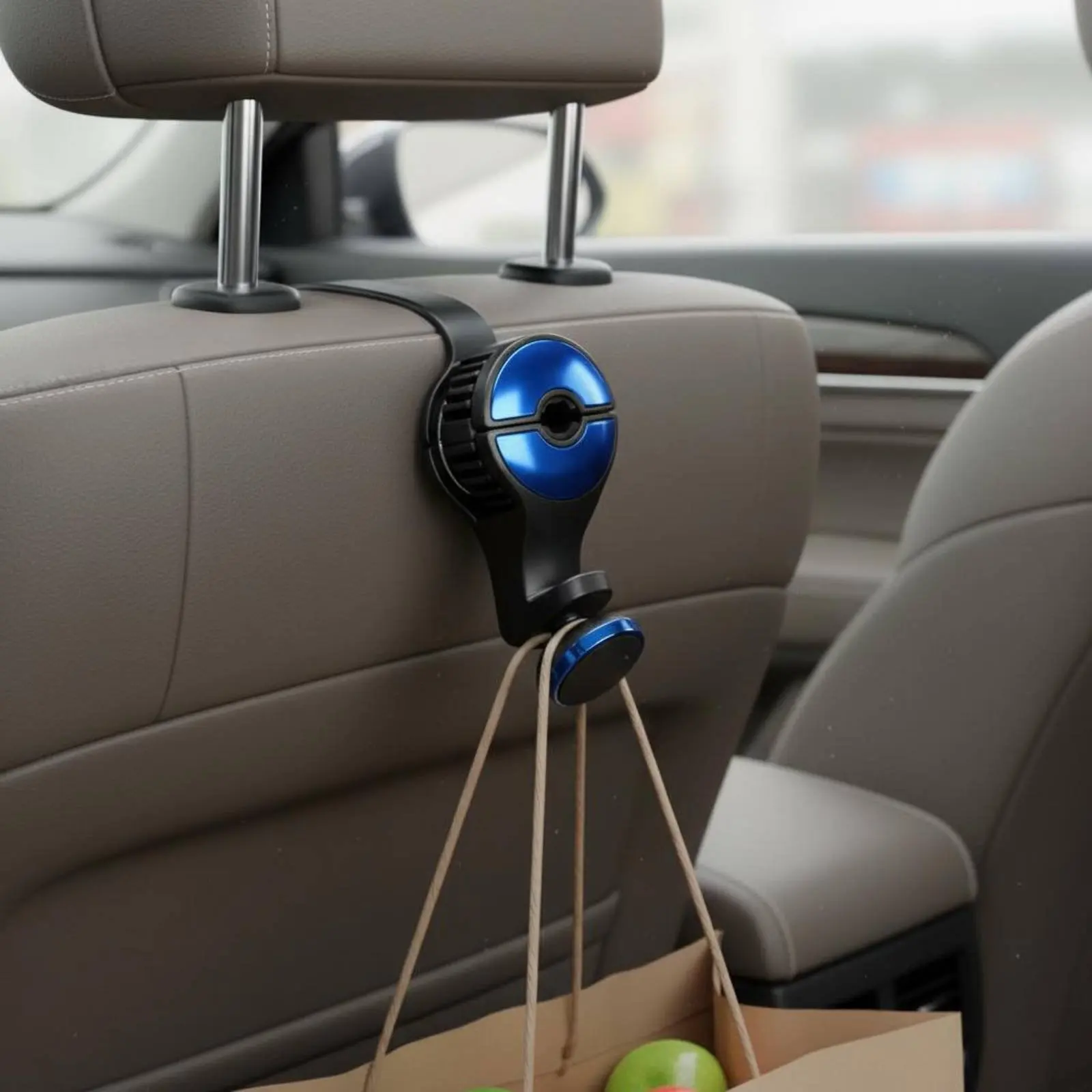 Multifunctional Headrest Hanger Hook Easy Installation 2 in 1 Car Headrest Hook Backseat Purse Hanger Anti-Slip Design