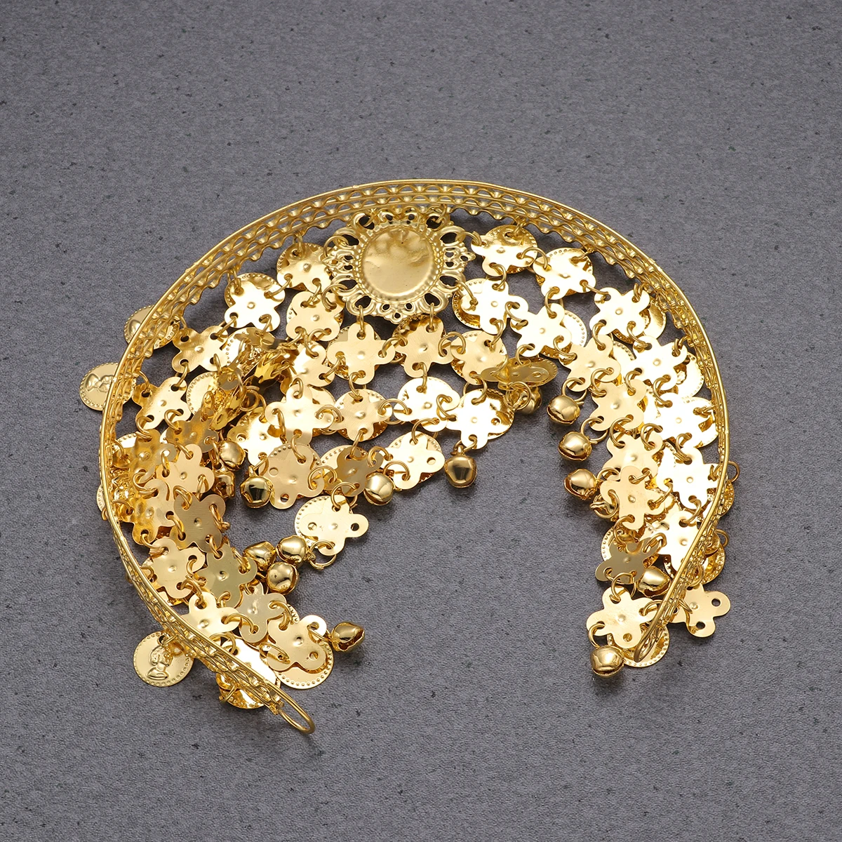 

Indian Dance Headwear Shiny Metal Sequins Performance Hair Hoop Unique Design Long Lasting Shows Rehearsal Parties