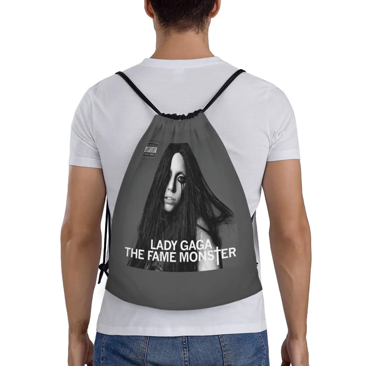 Lady Gaga,The Fame Monster Backpacks Multi-function Drawstring Bags Storage Bag Book Bags for Travel Students