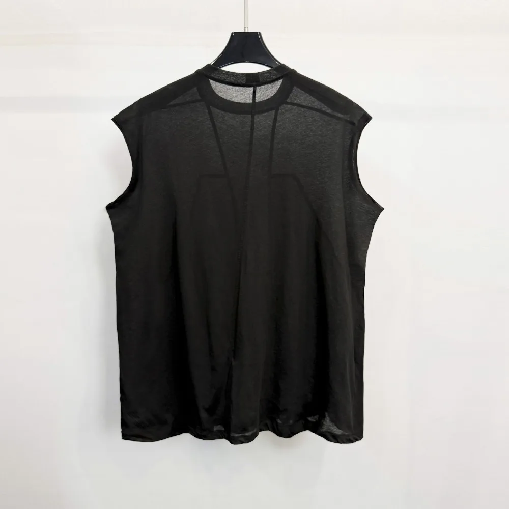 High Street Tees RO Dark Style Tanks Men's Black Casual Loose Oversized Solid Color Vest Tank Top Sleeveless T-Shirt
