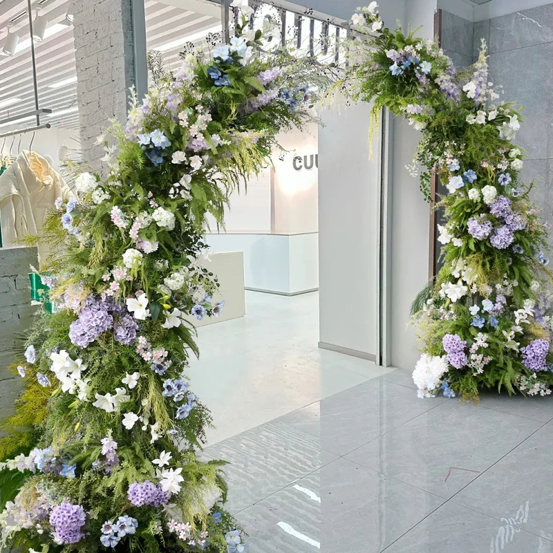 Large flower stand arch floral landscaping simulation green plant waterfall flower window storefront Internet celebrity photo