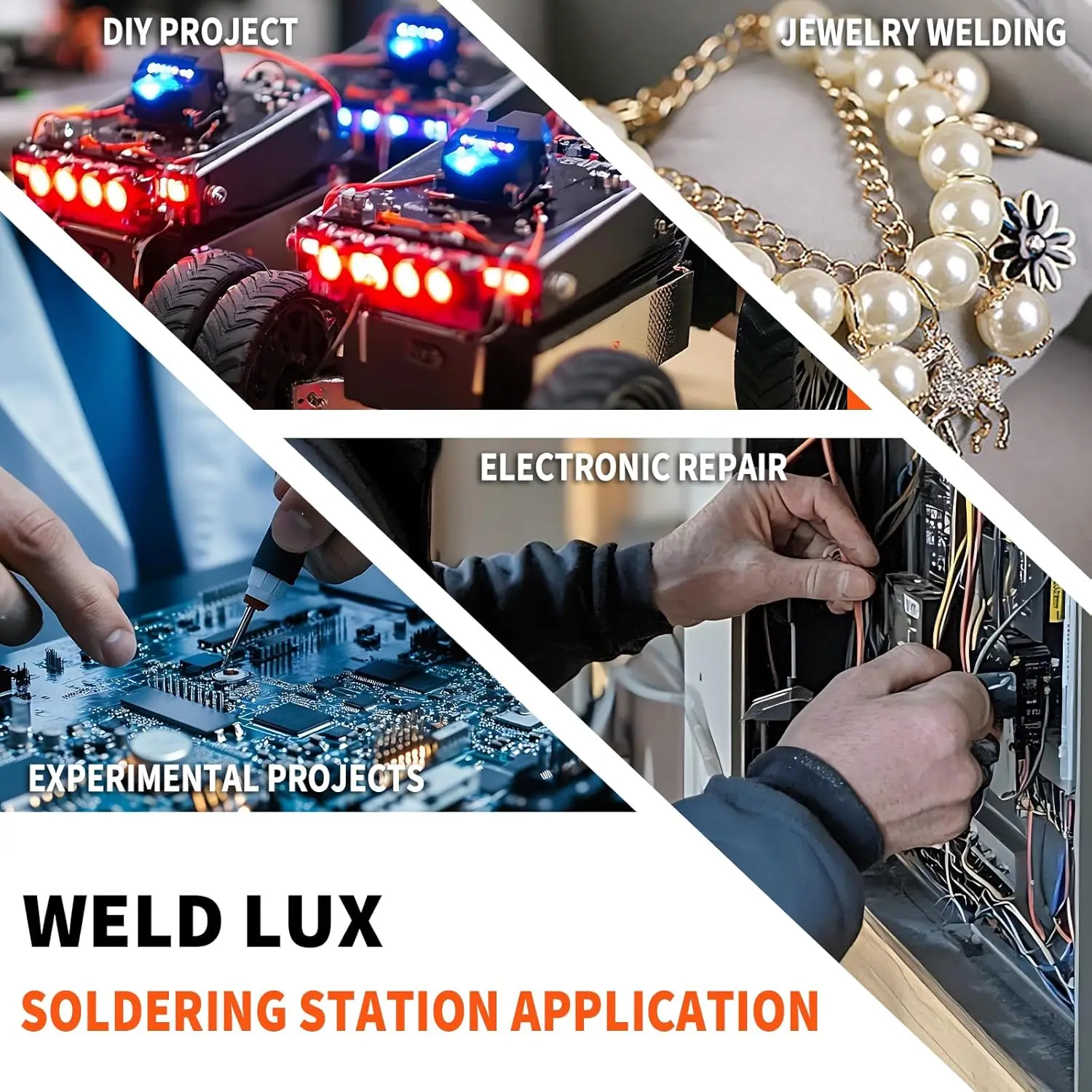 939D+ Digital Soldering Station, 100W PID Temp Control, Fast Heating, ESD Safe, Lead Free, Orange