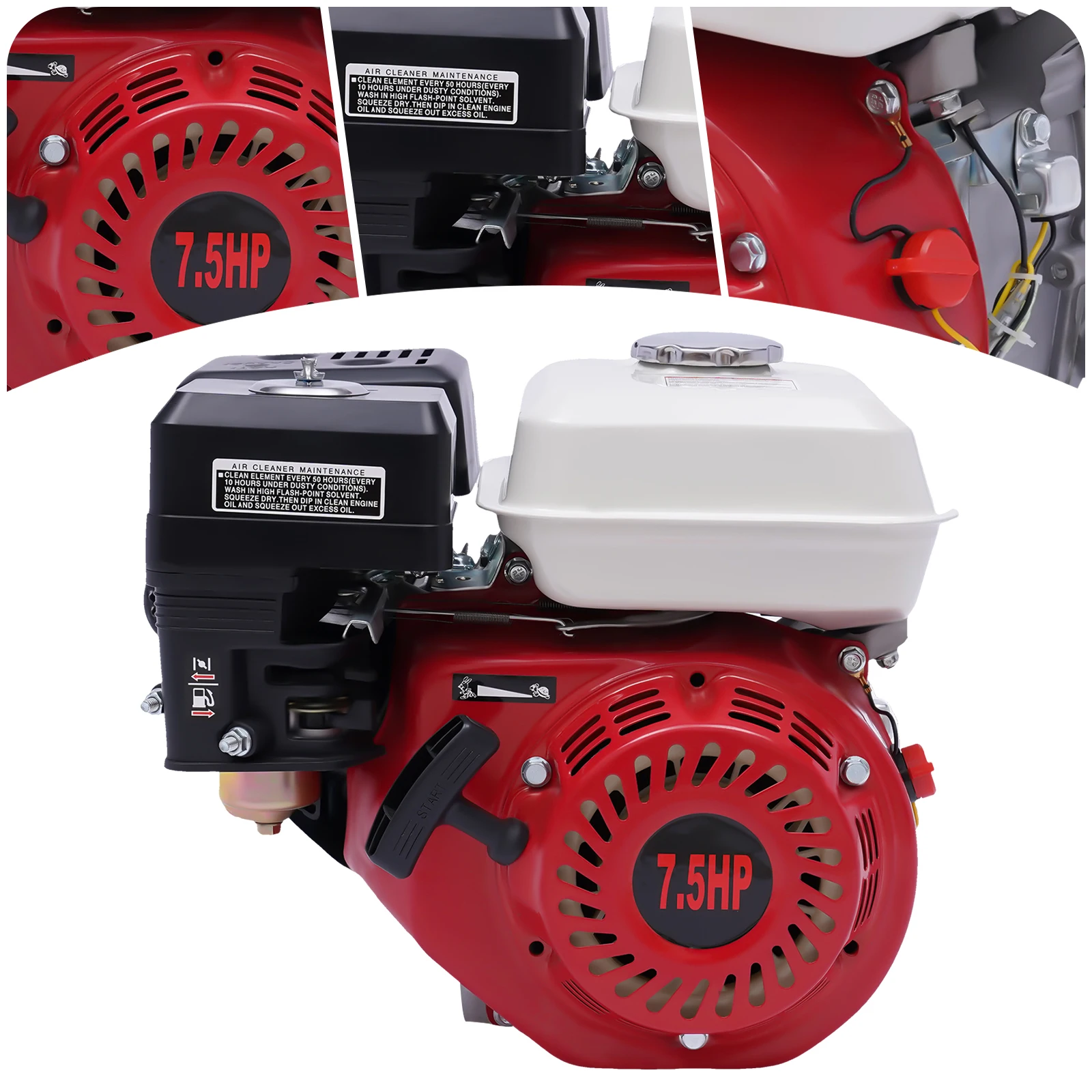 4 Stroke Petrol Gasoline Engine 7.5HP 210CC Gas Petrol Motor Gas Powered Portable Generator 1 Cylinder 3600Rpm 5100W