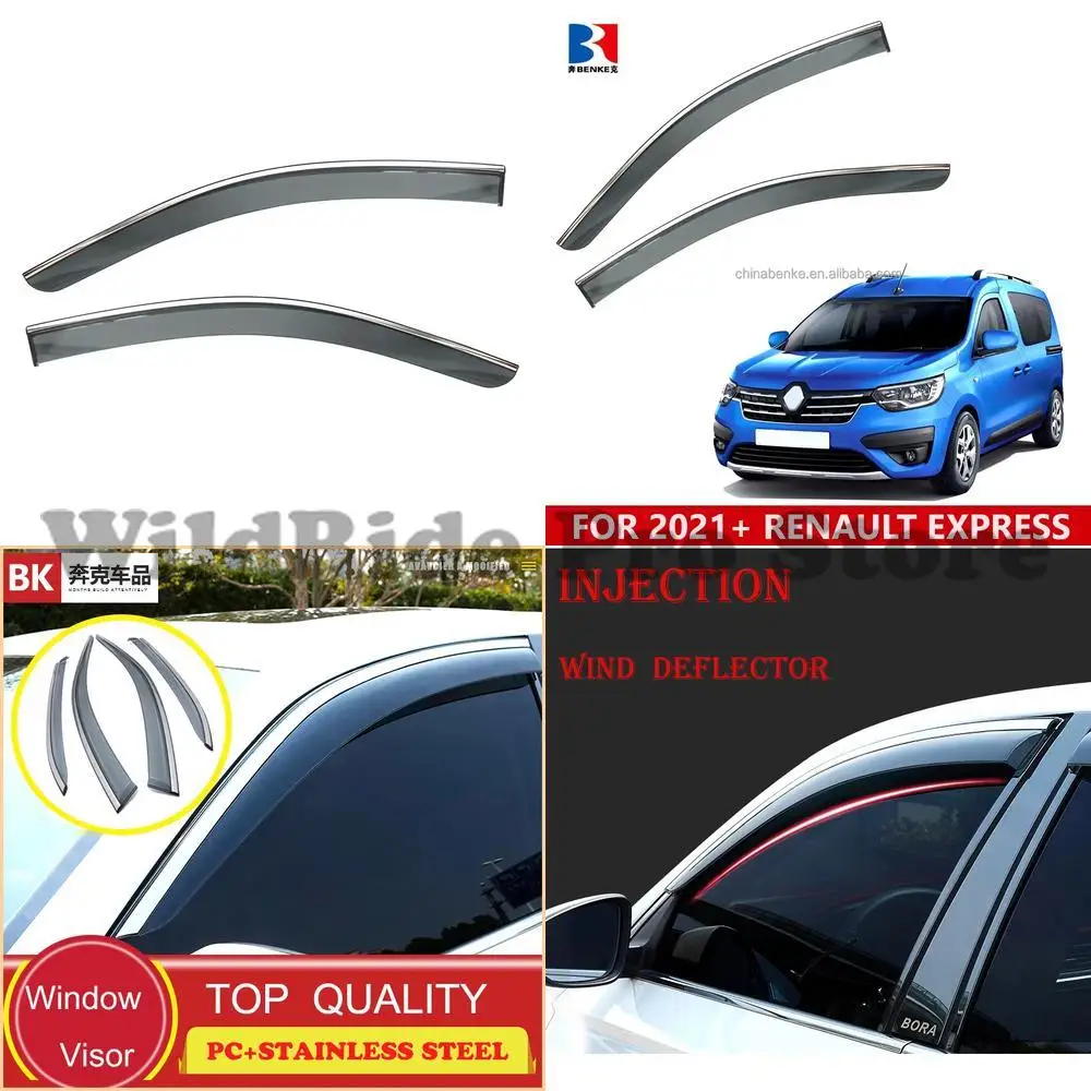 1 set For Car Deflector for RENAULT EXPRESS 2021+ Car Window Visor Wind Deflector Door Rain Guard Sun Visor