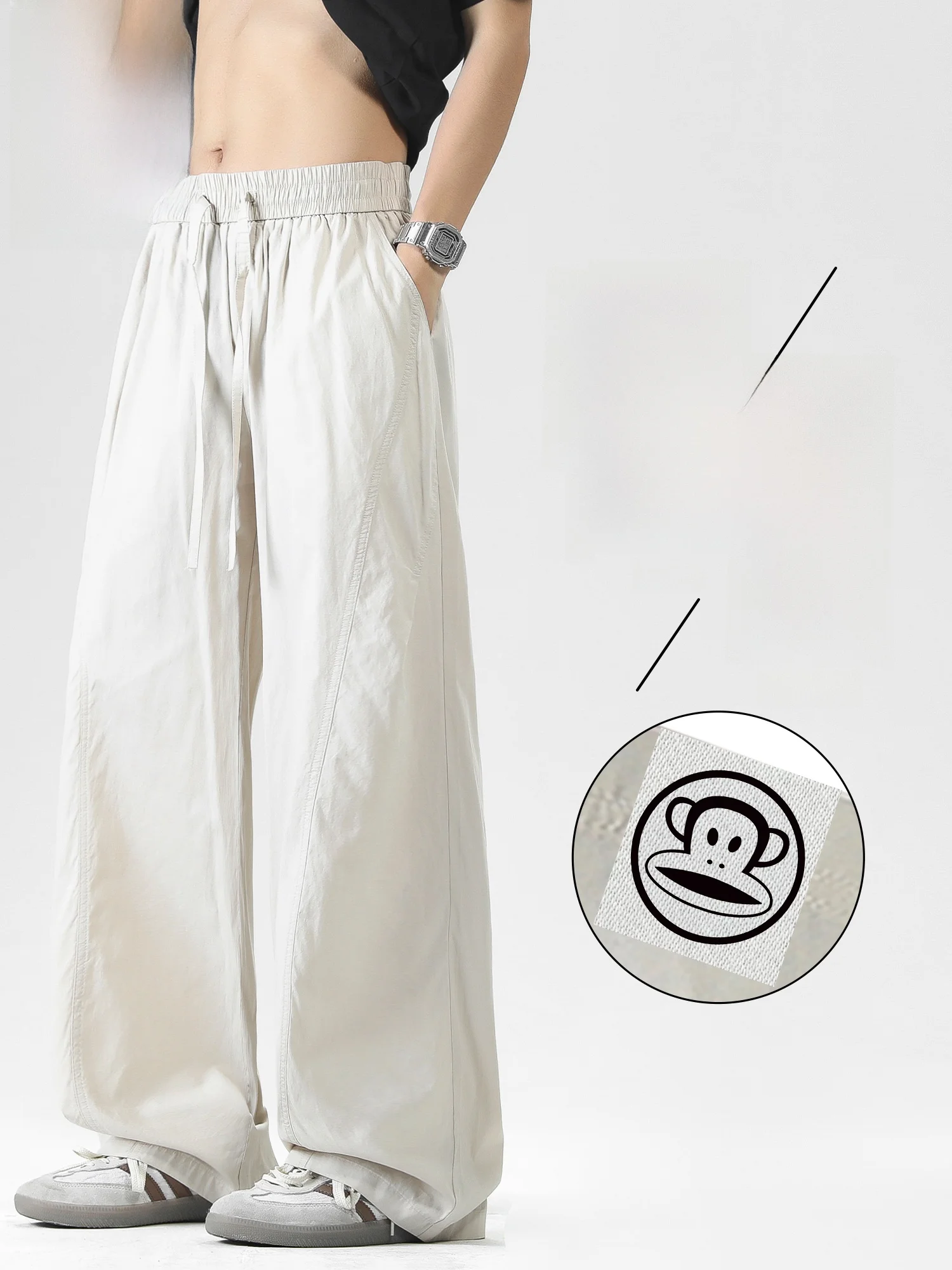 

PaulFrank Men's Casual Pants Thin Lyocell Straight Leg Spring Summer Breathable Comfortable Casual Trousers for Men