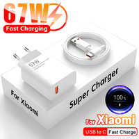 67W USB Fast Charger for Xiaomi 14t 13t 15 14 Ultra Redmi Note 14 13 12 Poco X7 F7 M6 X6 F6 Pro Quick Charge USB to Type C Cable