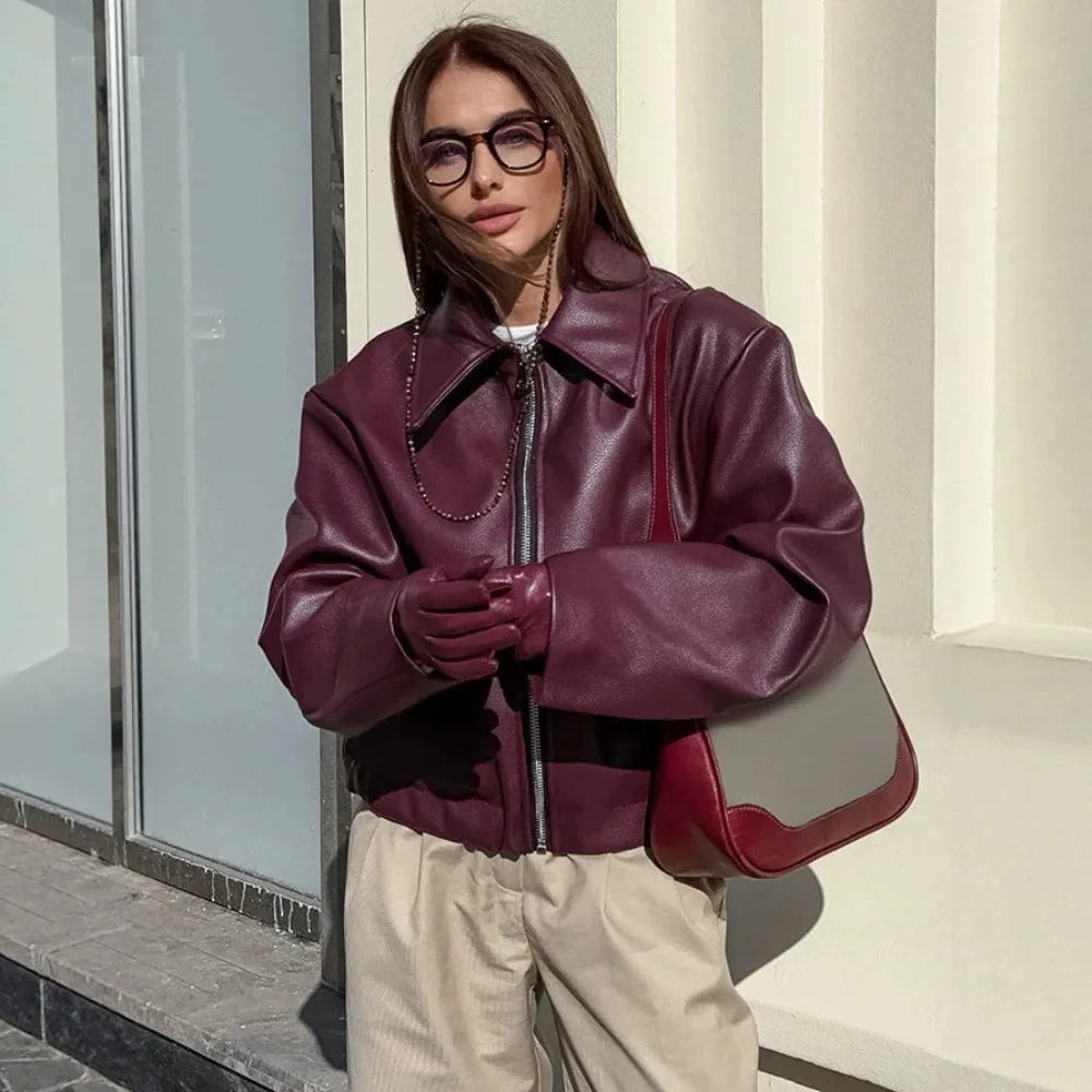 Locomotive Leather Jacket 2026 Autumn and Winter New Loose Coat Fashion Leather Jacket New Women's Coat Texture Unique Simple