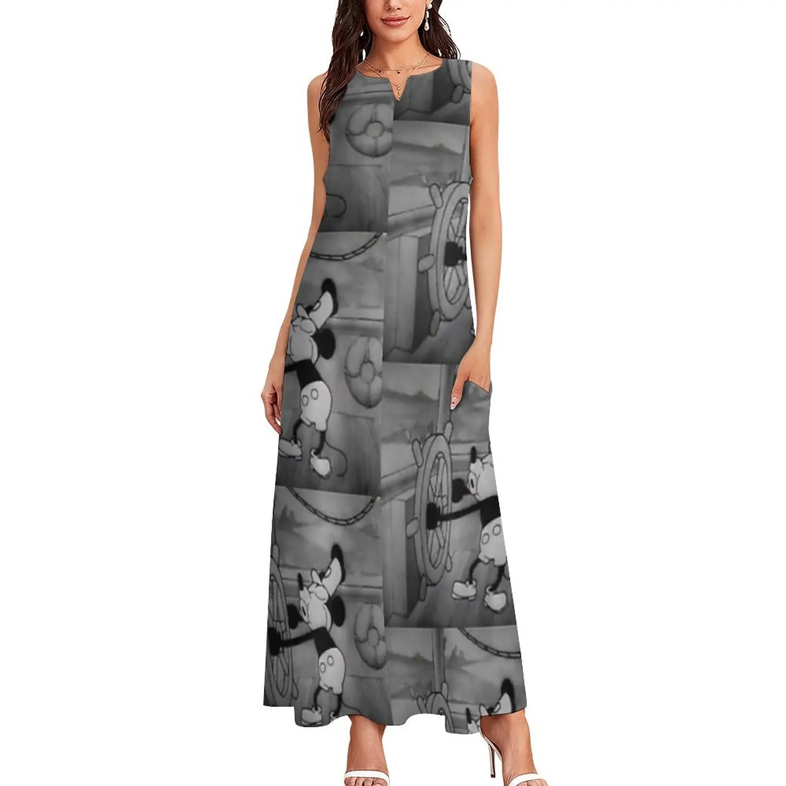 Steamboat Willy Whistling Vestido largo vestido de cumpleaños vestidos para mujer 2025 vestidos para mujer