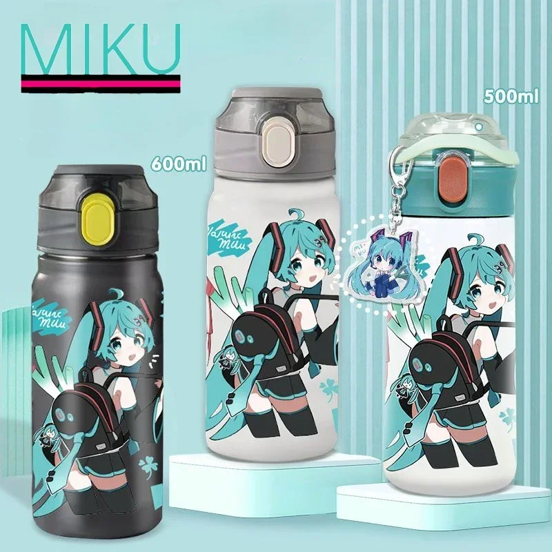 Hatsune Miku Thermos Cup Pink Anime Cute Cartoon Stainless Steel Water Cup Long-lasting Insulation Large Capacity Easy To Carry