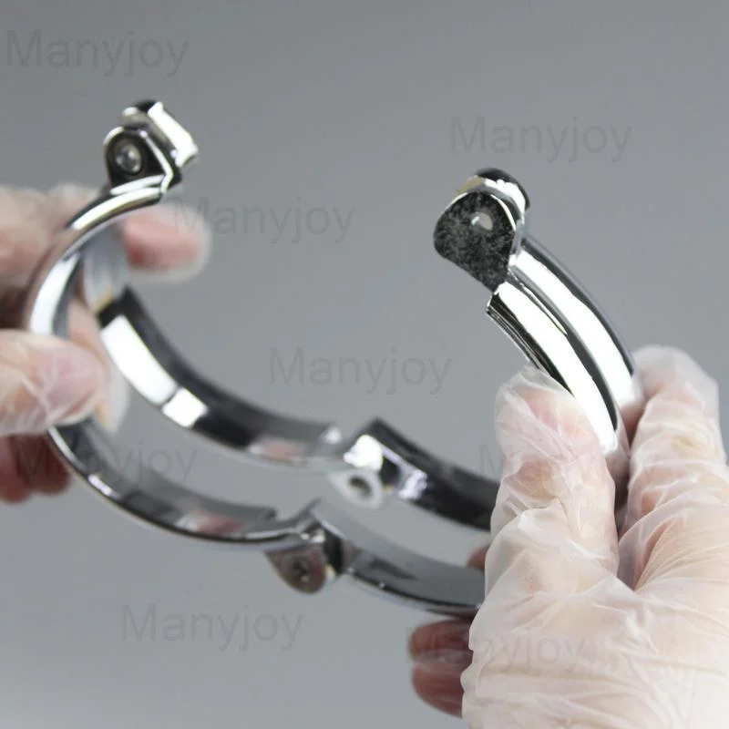 Manyjoy Stainless Steel Handcuffs Wrist Cuffs Lockable Shackles Manacle Bondage Fantasy Sexy Game Sex Toys for Men Women Couples