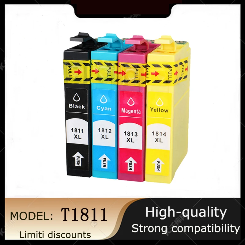 

vilaxh T1811-1814 Europe Ink Cartridge For Epson T1811 XL Compatible XP212 XP215 XP 225 XP312 XP315 XP415 XP102 XP202 Printer