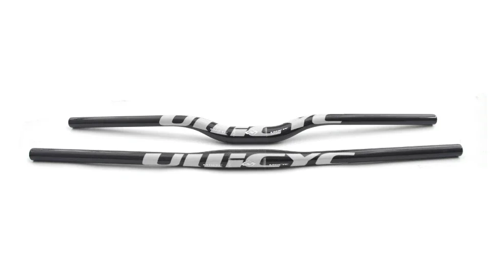 Ullicyc Vollcarbon MTB-Lenker 3K Glanzsilber 580-740mm Flach/Rise Fahrradlenker, Leichtgewicht-Upgrade für MTB & Elektroroller – Detail 1