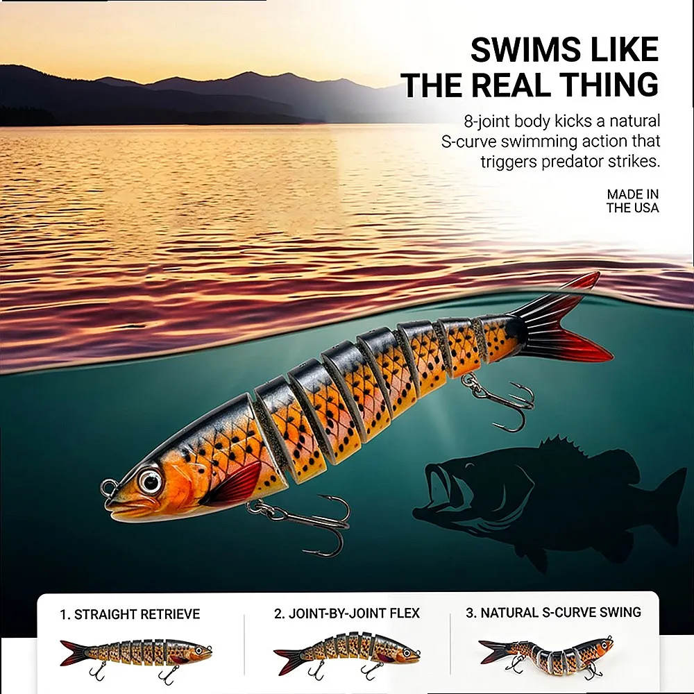 Segmented Multi Jointed Fishing Lures Slow Sinking Swimbait Bait Box 14.5cm 19g Freshwater Saltwater Bass Trout YQCCK 3/5/10Pcs