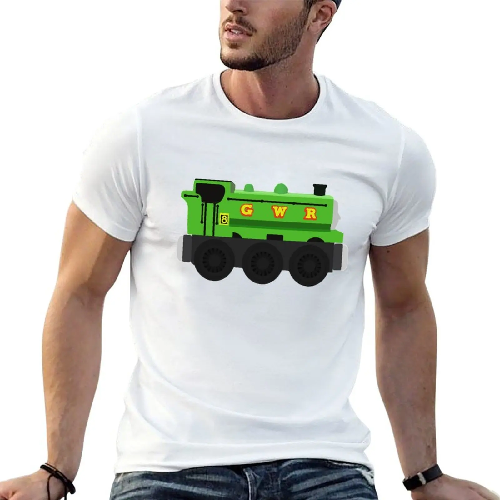 

Duck - Wooden Train Toy T-Shirt printed t shirts for man cotton tshirt 100% T-Shirt