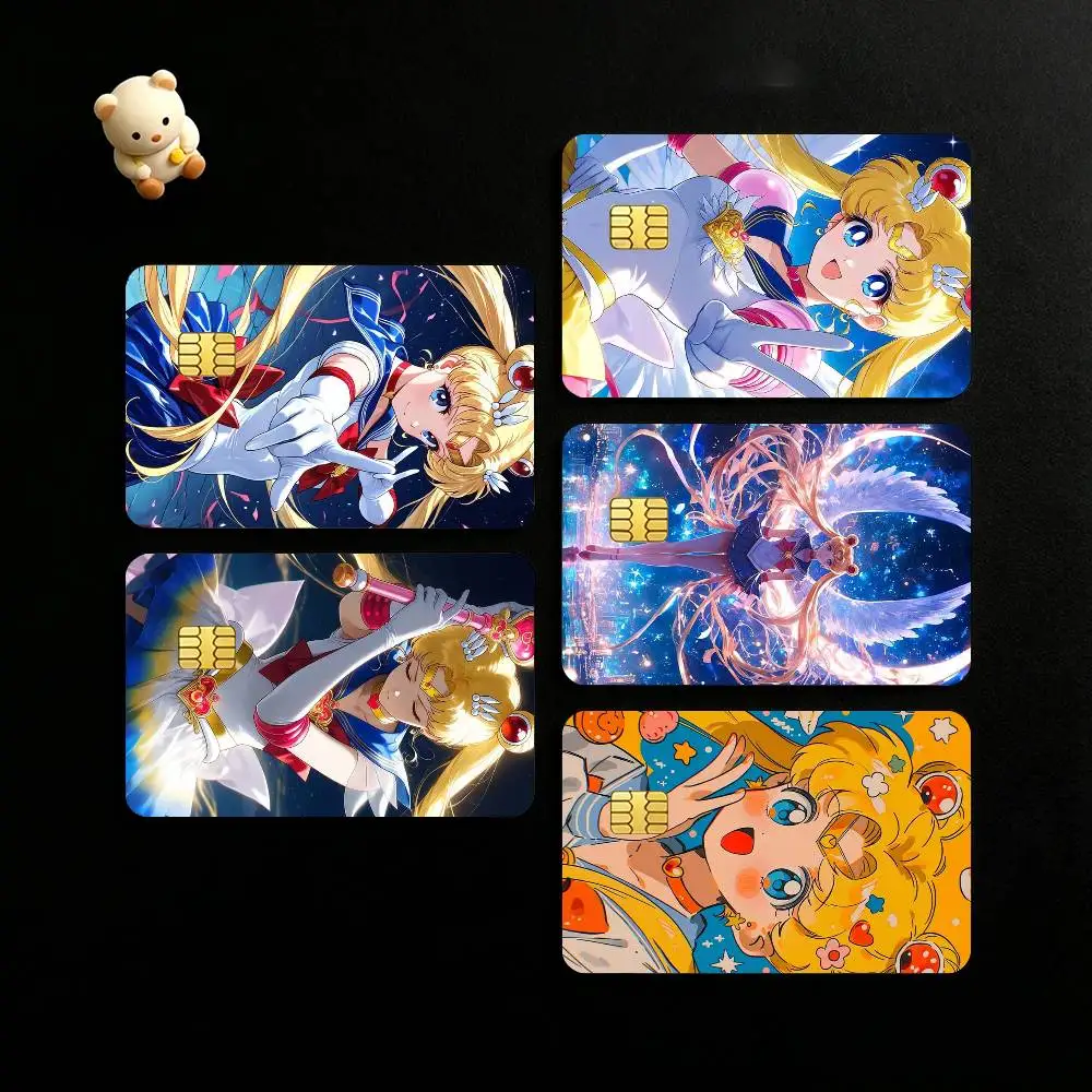 The Hot Anime S-Sailor Moon Credit Card HD Stickers Small Chip Waterproof Sticker Game Card Decal Gift