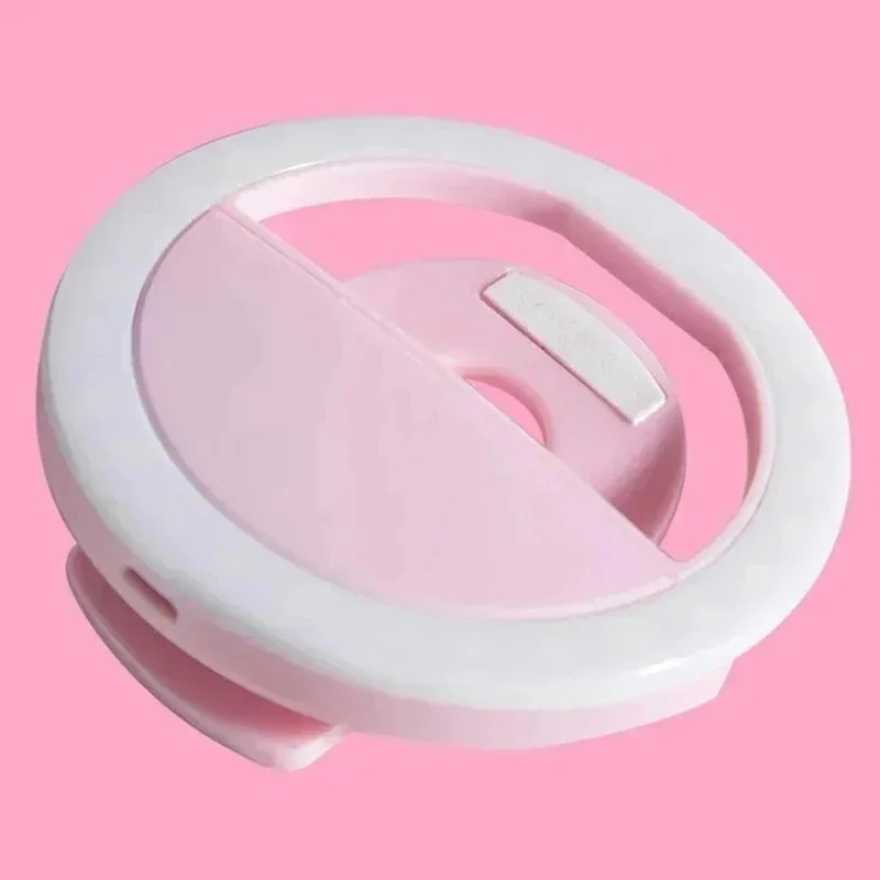 1-4 unidades de Luz de Relleno LED para Selfie con Anillo, Luz de Relleno de Tres Niveles para Teléfono Móvil, Carga USB, Flash de Belleza Portátil, Luz de Belleza para Fotos y Transmisiones en Vivo