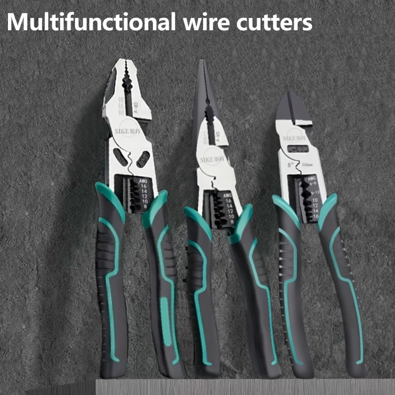 

Sike multi-function diagonal pliers needle-nosed pliers hardware wire cutters electrician non-slip durable repair tools