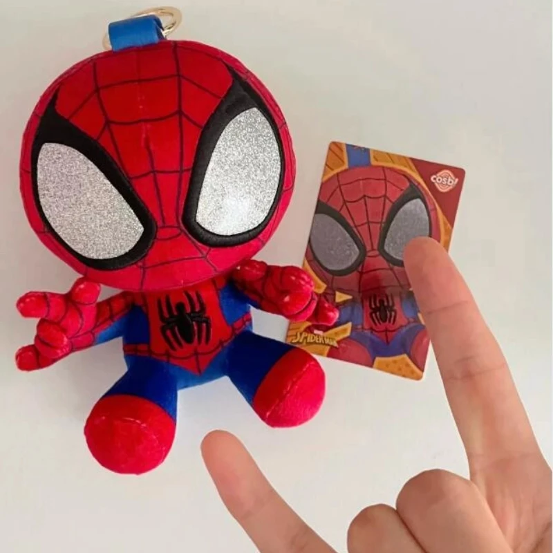 Autentici Hottoys Spider-Man Cosbi Blind Box Peluche Portachiavi Regalo Desktop Raccolto Mistero Trendy Surprise Regali per bambini