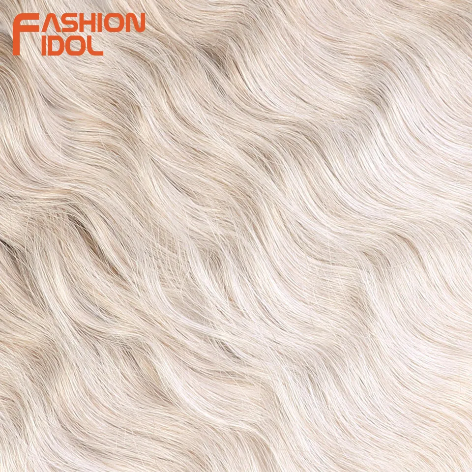ファッションアイドルレナヘア合成ディープウェーブ編みヘアエクステンション 24 インチウォーターウェーブヘアかぎ針編み三つ編みヘアオンブルブロンドヘア