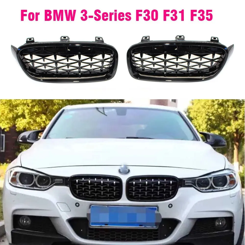 ل BMW 3-Series F30 F31 F35 320i 320d 325i 2012 2013 2014 2015 2016 2017 سيارة الجبهة الرياضة شواء الكلى الشوايات ستار