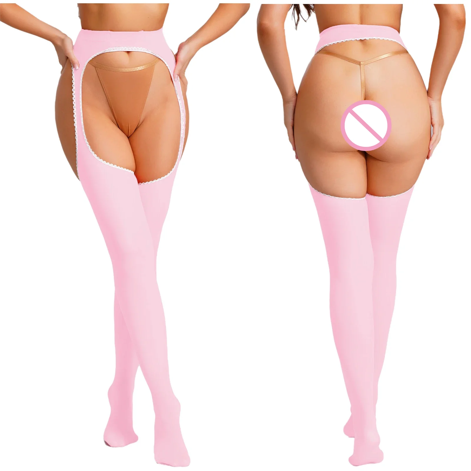 Damskie elastyczne, seksowne rajstopy w jednolitym kolorze, legginsy z wycięciem w kroku, pończochy z bocznymi szelkami, body z nogawkami, erotyczna bielizna nocna na randkę.