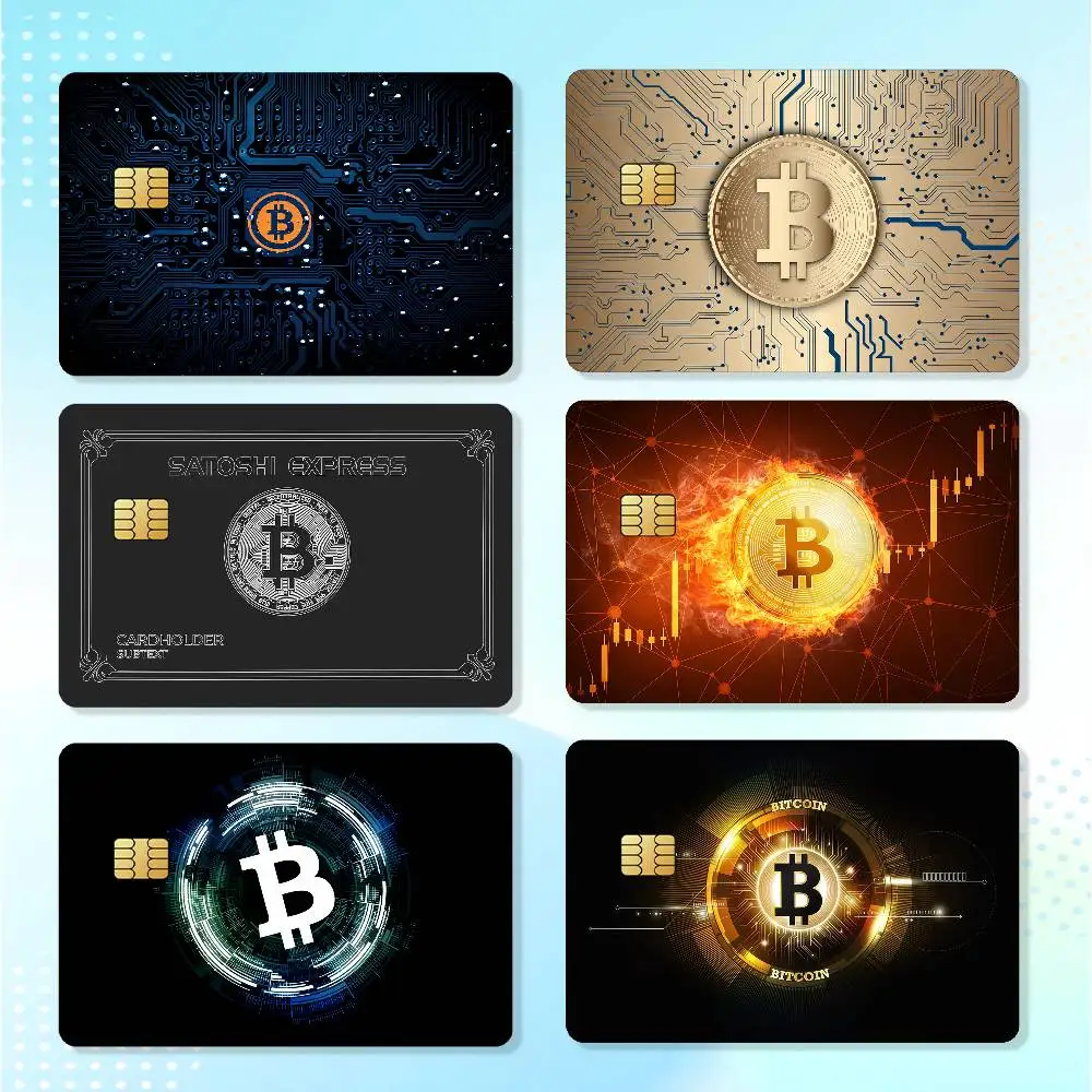 Bitcoin Matte Card Stickers For Credit Cards Debit Cards And Transit Cards 4Pcs