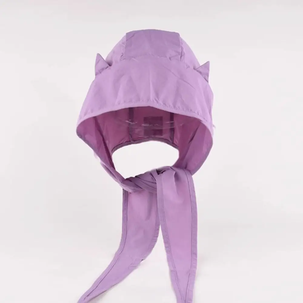 Little Devil Lace-up Pullover Hat Y2K Funny Headscarf Hats Quick-drying Solid Color Ear protection Scarf Cap for Women Girls