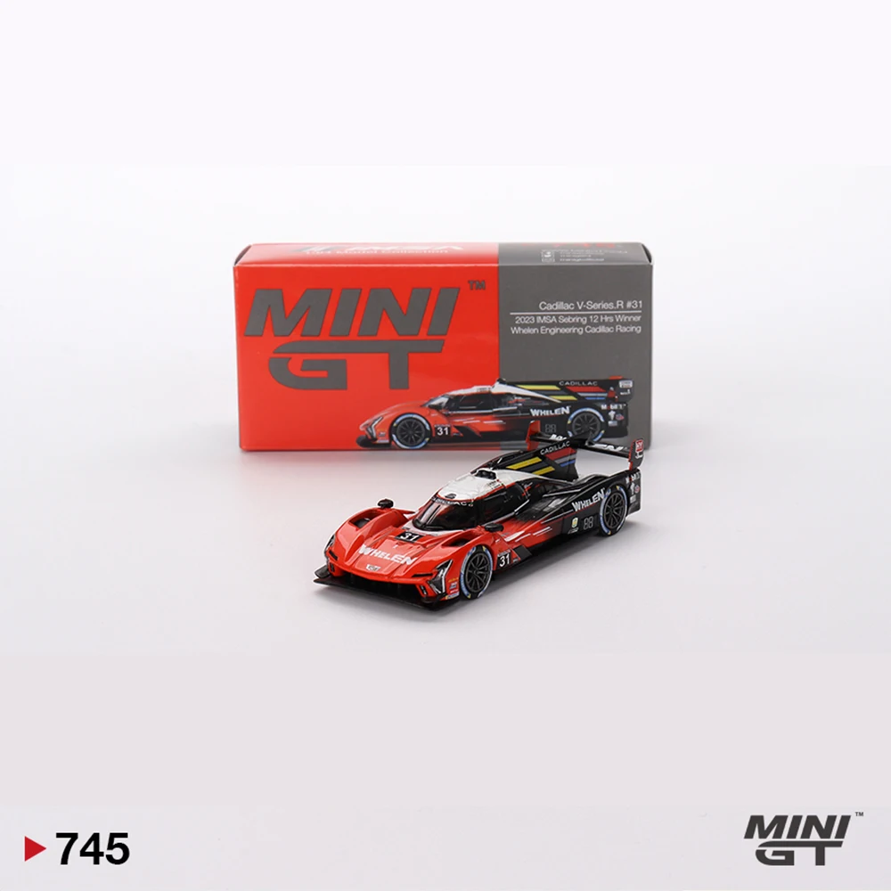 MINIGT 1:64 Cadillac V-Series.r #31 Whelen Engineering Cadillac Racing 2023 Imsa Sebring Model Car Collection Toy Birthday Gift