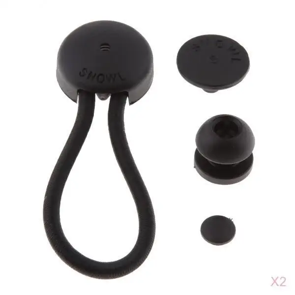 Cuerdas elásticas con bolas negras, cuerda para sujetar toldos, cierre de plástico para cubiertas de barcos, para fijar tiendas de campaña en exteriores y en casa.