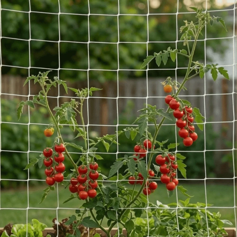 5 X 30FT Plant Garden Net Flexible Polyester Plant Grow Net 6 Inch Grid Square Mesh Vine Support Net Outdoor Garden Planting