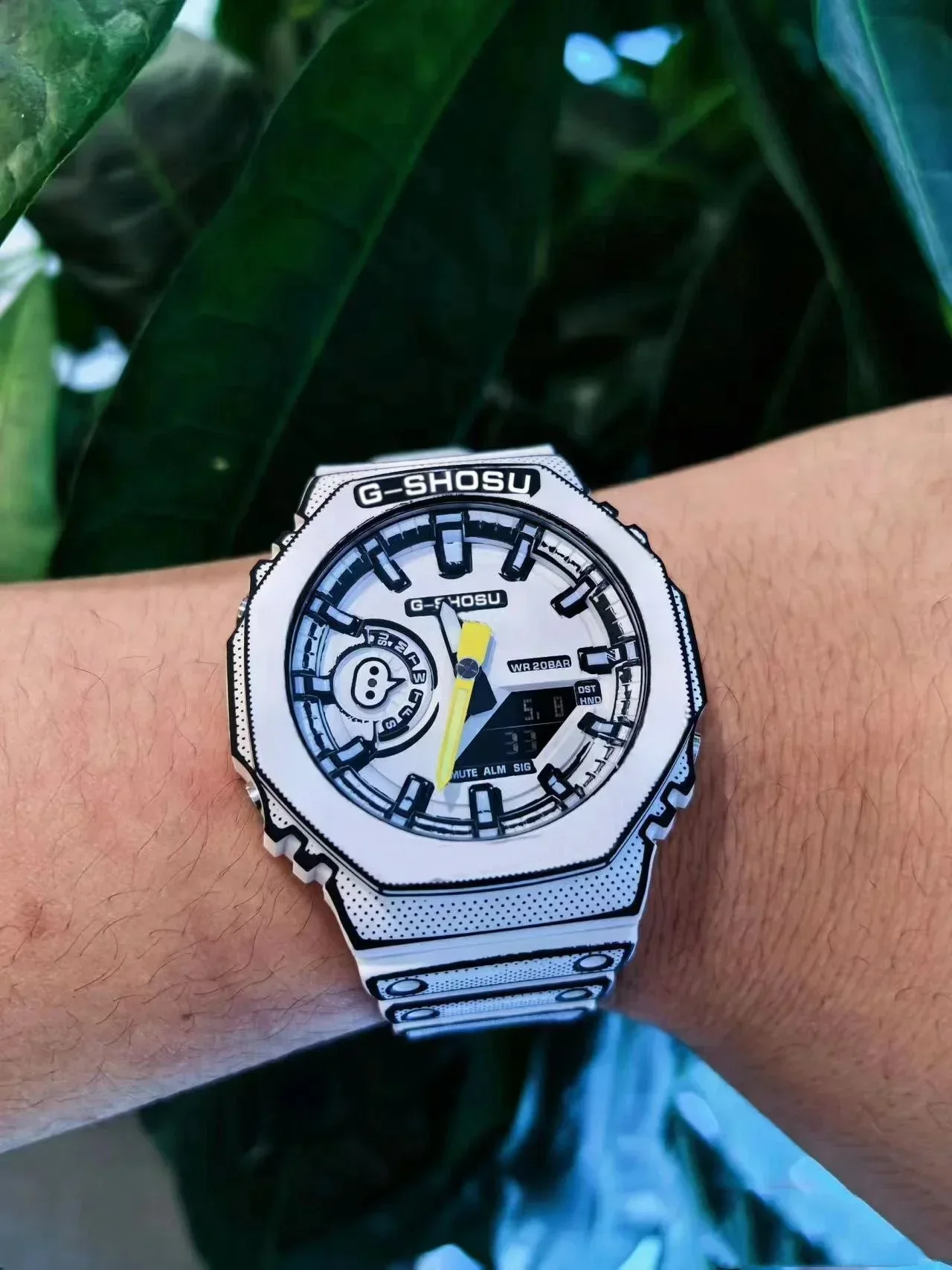 Comic Sport Electronic Unisex Watch Full Function LED Dual Display World Time Large Dial