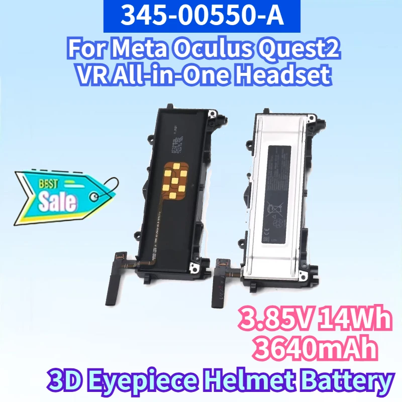 

Аккумулятор 345-00550-A 3.85V 14Wh 3640mAh для VR-гарнитуры Meta Oculus Quest 2, высококачественный перезаряжаемый аккумулятор для 3D-очков/шлема