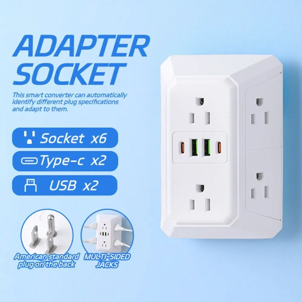 

Professional Multi Plug Outlet Extender Overload Protection Surge Protector Power Strip USB C Durable Outlet Splitter Dorm