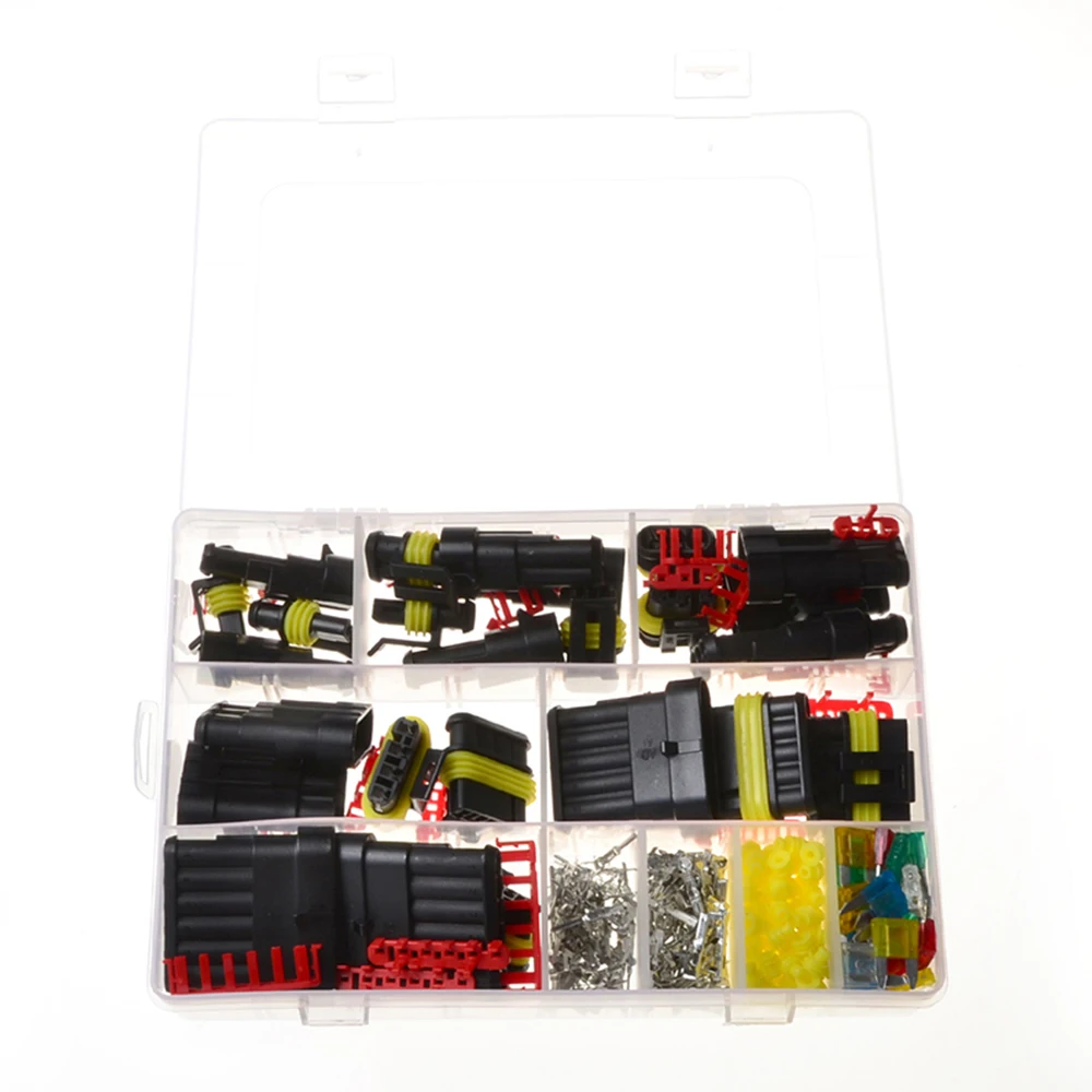 

240PCS HID Waterproof Connector Sets Kits with Crimp Terminal and Car Fuse