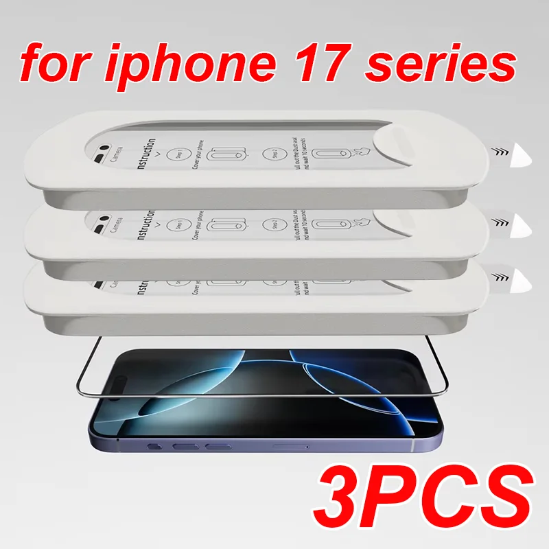 

3pcs HD Tempered Glass Screen Protector for iPhone 17 Pro Max, 17 Pro, 17 Air - Anti-Fingerprint, Easy Installation for iPhone17