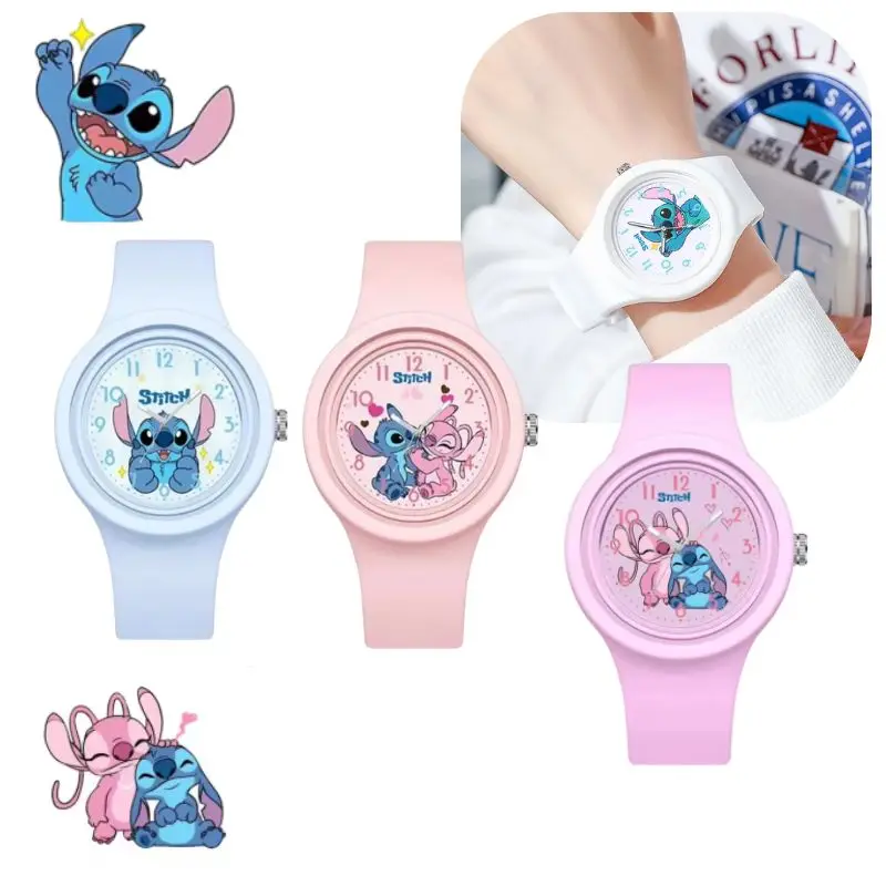 Nuevos Relojes Infantiles Stitch para Niñas, Correa de Silicona, Reloj Redondo de Cuarzo para Niños, Reloj para Estudiantes, Regalo, Juguetes para Niños