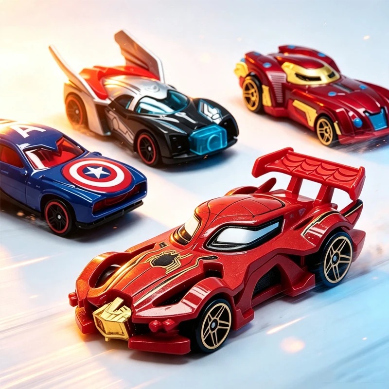 Alloy Spider Man war machine slide hero toy car, simulation model, die-casting mini car, toy car model, superhero themed toy car