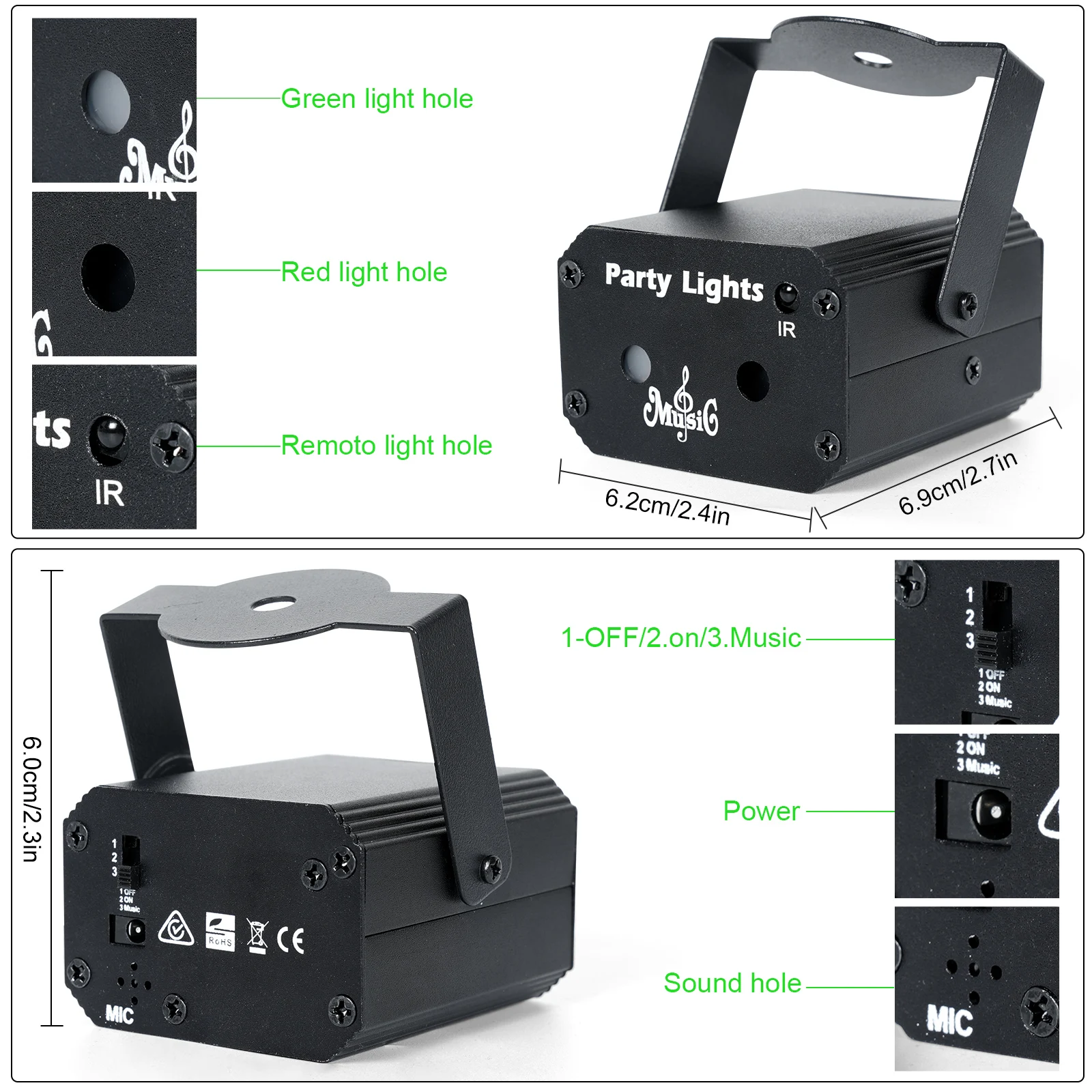 Fieryzeal 85W Laser Light Voice Control DJ Light Stage Light for Club Dj Stage Lighting Party Disco Wedding Event