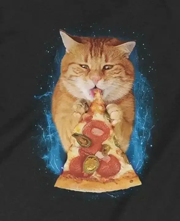 

Funny Flerken Goose The Cat Eating Pizza Unisex T-Shirt 100% Cotton O-Neck Summer Short Sleeve Casual Mens T-shirt Size S-3XL