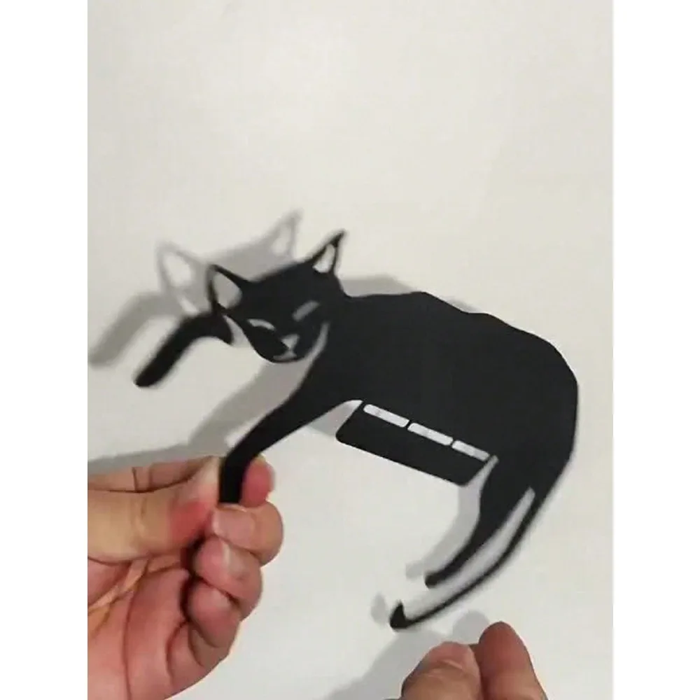 Brand Black Cat Silhouette Metall-Wandkunst, Eisen-Dekoration, wasserfest, zum Aufhängen an der Haustür