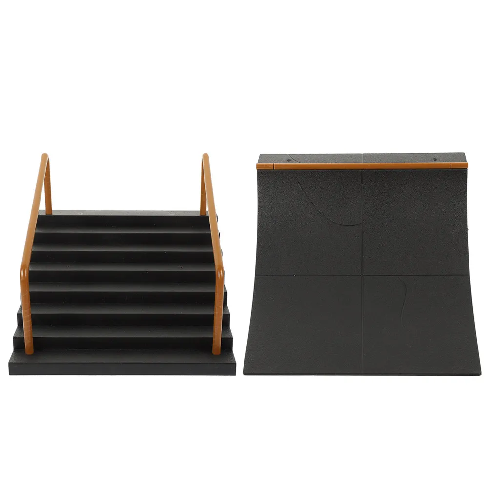 2Pcs Plastic Ramp Parts Fingerboard Skatepark Kit Assemble Scenarios for All Abilities Perfect Child Fingerboard Game