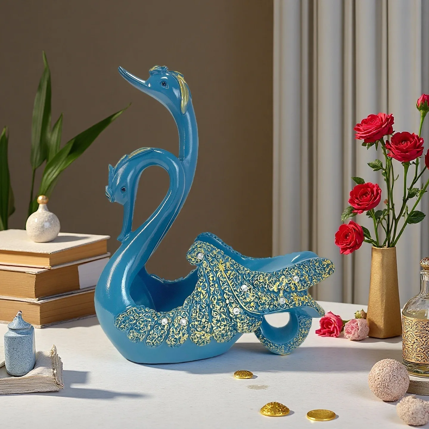 Swan Resin Figurine Art Deco Antique  Design Home Decoration Johnson lee TV Cabinet Wedding Living Room Bedroom Wine
