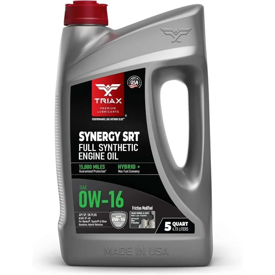 

Synergy SRT 0W16 Полностью синтетическое моторное масло PAO и Ester для гибридных транспортных средств с расширенной способностью дренажа до 15 000 миль.