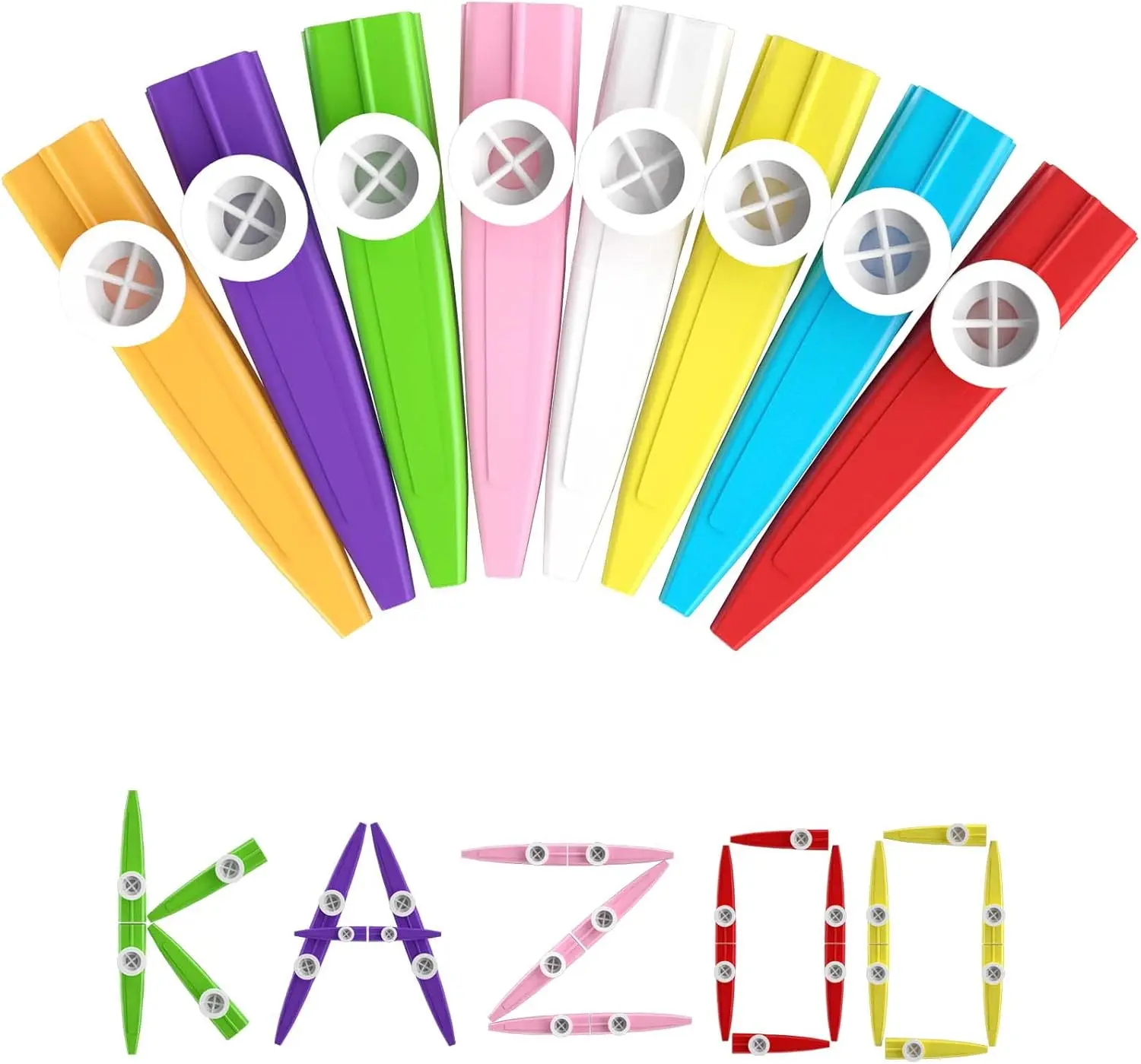24-160PCS 8 Colors Plastic Kazoos Operation Christmas Child Bulk Items Xmas Shoebox Gifts for Kids Party Favor