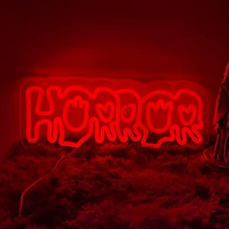 ホラーネオンサインレッドライトムービールーム壁装飾ゲームルーム用ぶら下げホリデー男性洞窟ハロウィンパーティーギフト