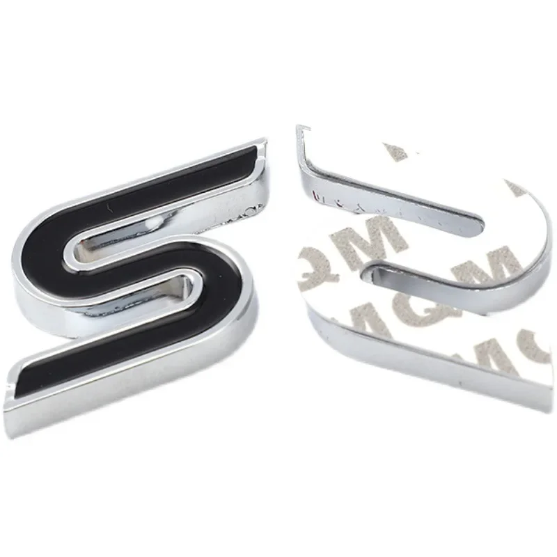 3D Metal S Logo Emblemat przedniego grilla Naklejki na tylny bagażnik samochodowy Do Ford Focus Fiesta Escape Ecosport Kuga Mondeo Akcesoria