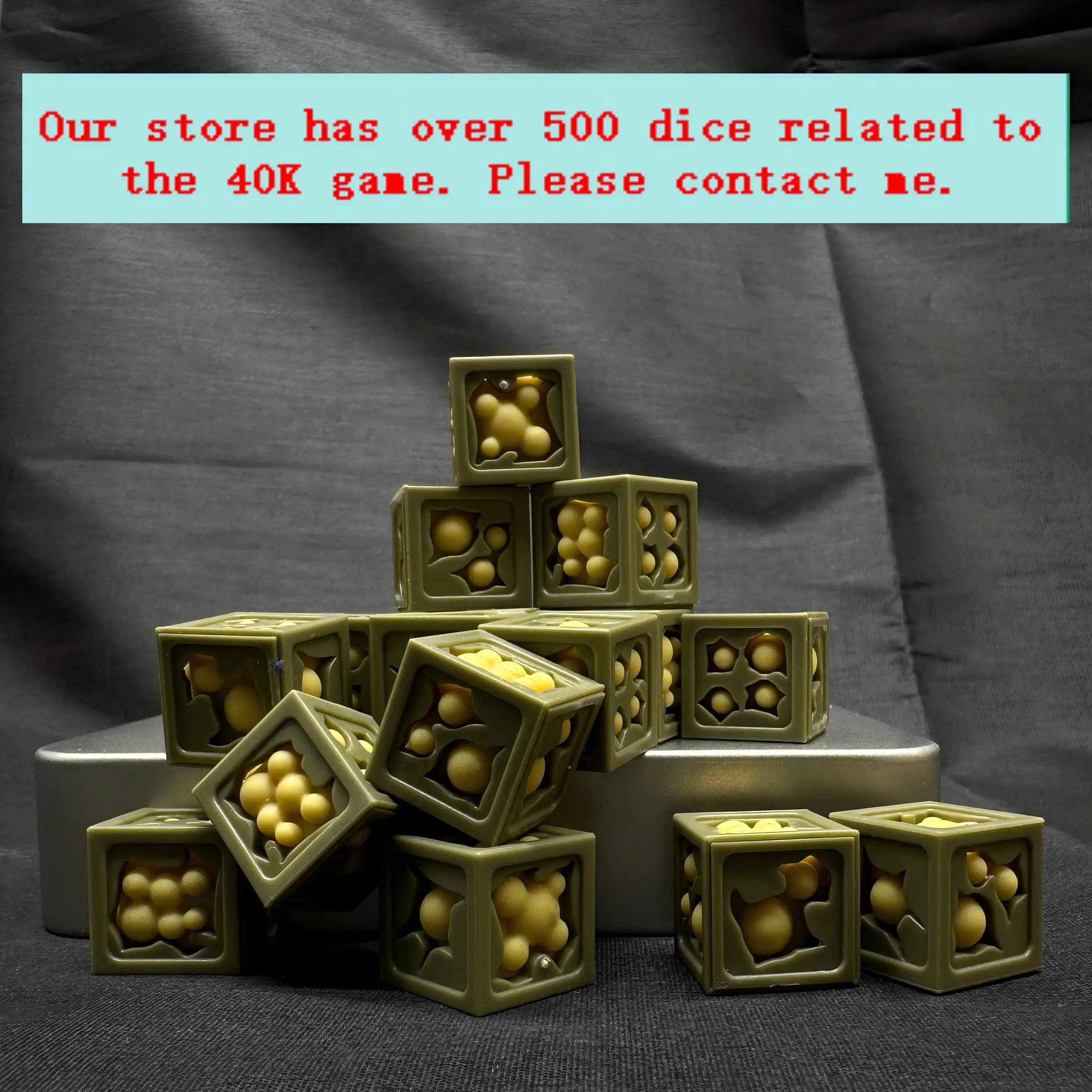DEATH GUARD : dés - Au centre, ils sont doux. Dés de jeu 40K pour PC de jeu