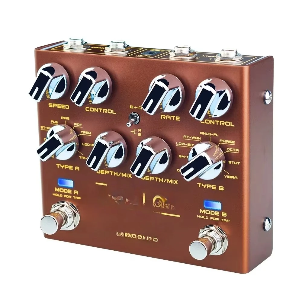 R-09 Modulation Multi Effects Pedal Stereo Input & Output 2 Modules Each 9 Effects Pedal with Independent SPEED/RATE Knobs